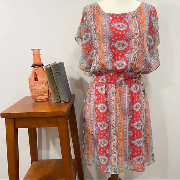 🌲3/$20 Alya Paisley Print Dress M - Picture 1 of 6